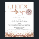 REGINA Rose Gold Disco Zum Trinken Bar Menü Poster<br><div class="desc">Dieses Bar-Poster bietet eine Rose mit goldenen Sequenzen und ein Glam Schriftart Duo. Nutzen Sie dieses Menü für Ihren Hochzeitsempfang,  Ihr Brautparty,  Ihr Ruhestand-Party,  etc. Bearbeiten Sie *most*,  um Ihren Anforderungen gerecht zu werden.</div>