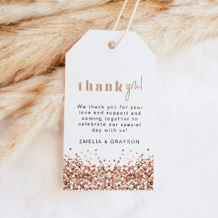 REGINA Rose Gold Pailletten Danksagungs-Anhänger Geschenkanhänger