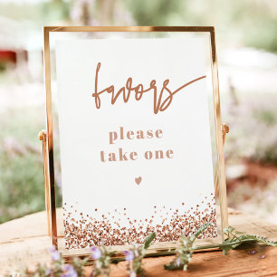 REGINA Rose Gold Sequins Wedding Party Lieblings P Poster