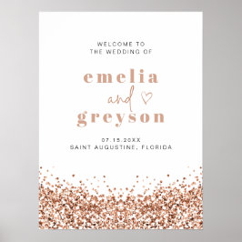 REGINA Rose Gold Sequins Wedding Welcome Poster