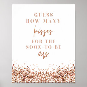 REGINA Rose Gold Wie viele Kisses Brautparty Poster