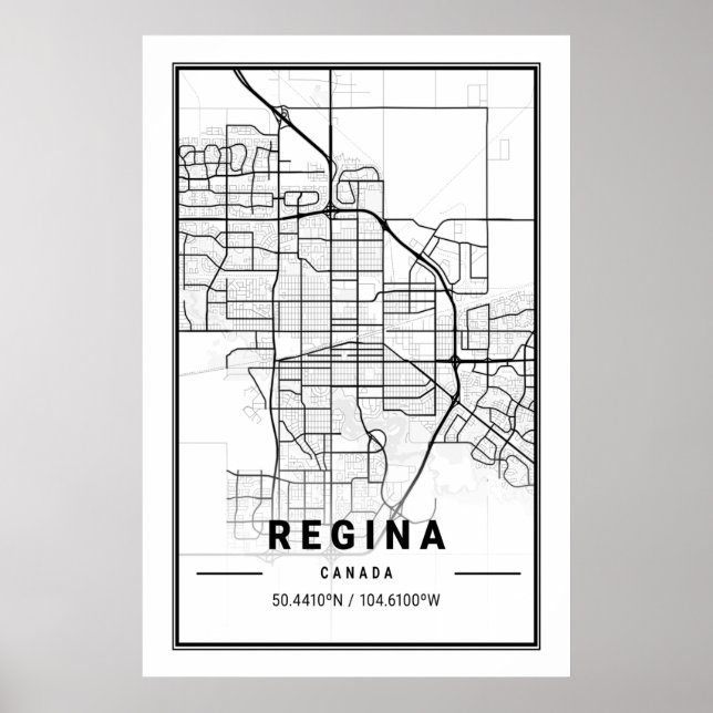 Regina Saskatchewan Canada Cities Travel City Kart Poster (Vorne)