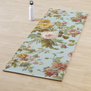 Regina Vintage Rose Blume Blauer Entwurf Yoga Mat Yogamatte