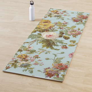 Regina Vintage-Rosen Blumen Blaues Design Yoga-Mat Yogamatte