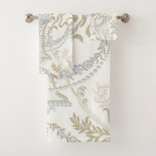 Regina White Blue Floral Badhandtuch Set