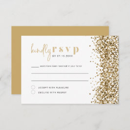 REGINA Yellow Glitzer Sequins Disco RSVP Card Einladung