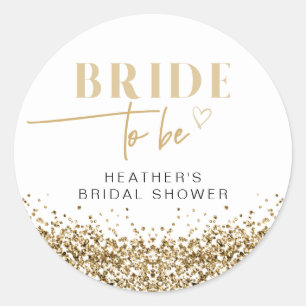 REGINA Yellow Gold Sequins Bridge to Be Shower Runder Aufkleber