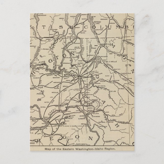 Region E Washington Idaho Postkarte (Vorderseite)