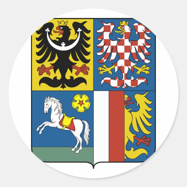 Region Mährisch-Schlesien, Tschechische Republik Runder Aufkleber (Vorderseite)