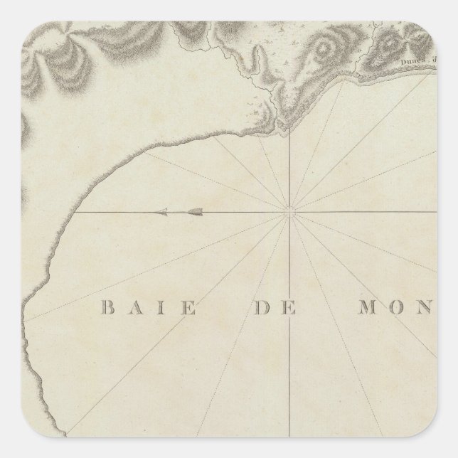 Region Monterey Bay, Kalifornien Quadratischer Aufkleber (Vorderseite)