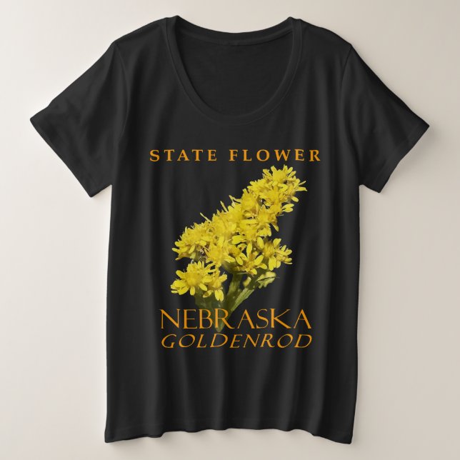 Region Nebraska Blume Soldiago gigantean Große Größe T-Shirt (Design vorne)