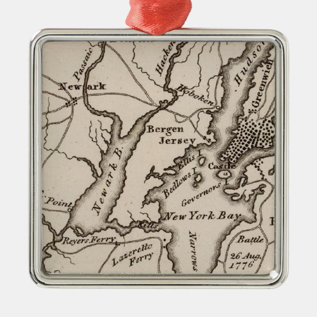 Region New York und New Jersey Silbernes Ornament (Vorne)