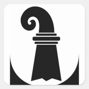 Region Schweiz Kanton Basel Stadt Flagge Quadratischer Aufkleber