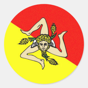 Region Sizilien Flagge italy sicilia Landkreis Runder Aufkleber