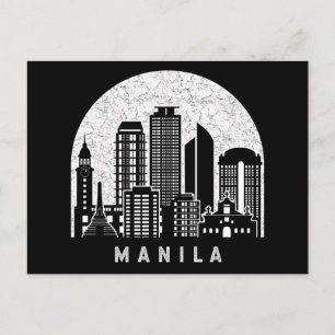 Region Skyline der nationalen Hauptstadt Manila Postkarte