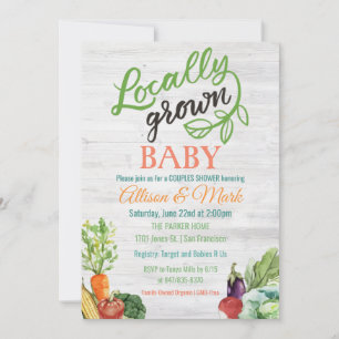 Regional-vegetarische Babyparty-Einladung Einladung