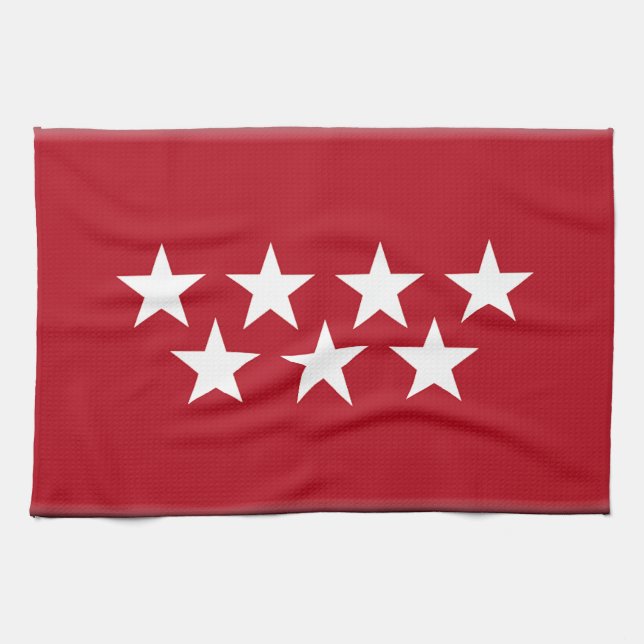 (Regionale) Flagge Madrids Spanien Küchentuch (Horizontal)