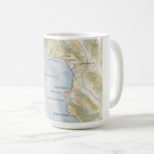 Regionale Karte der Monterey Bay, Kalifornien Kaffeetasse