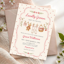 Regionaler Baby Shower auf der Wäscheleine Einladung