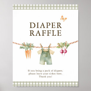 Regionaler Babyshower-Diaper-Raffle-Schild Poster