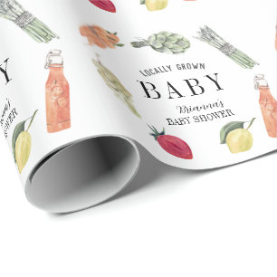 Regionaler Bauernmarkt-Baby-Party Geschenkpapier