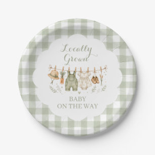 Regionaler Bauernmarkt Baby Shower Pappteller