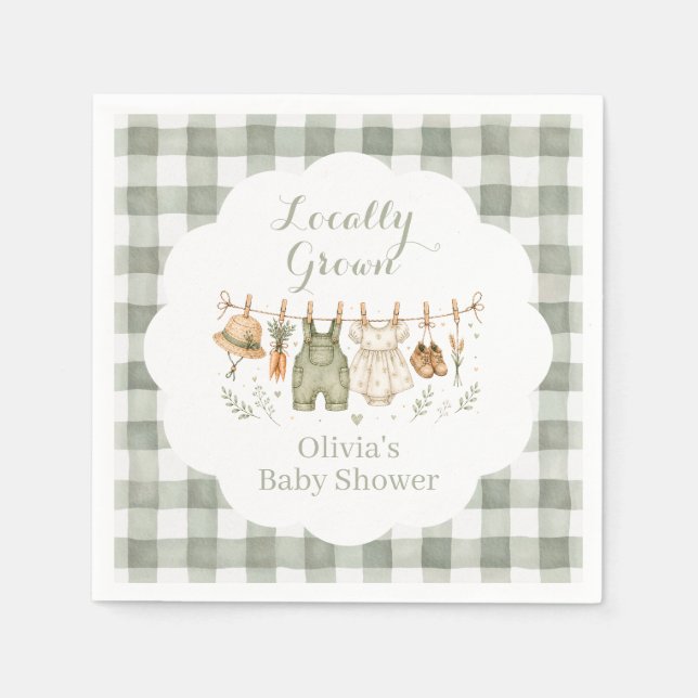 Regionaler Bauernmarkt Baby Shower Serviette (Vorderseite)