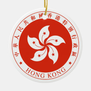 Regionales Emblem Hong Kongs SAR Keramikornament
