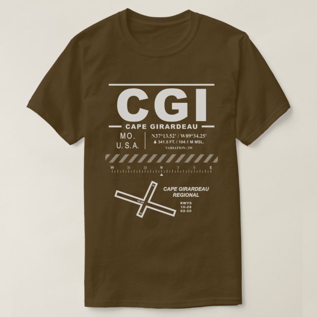 Regionalflughafen Cap Girardeau CGI T-Shirt (Design vorne)