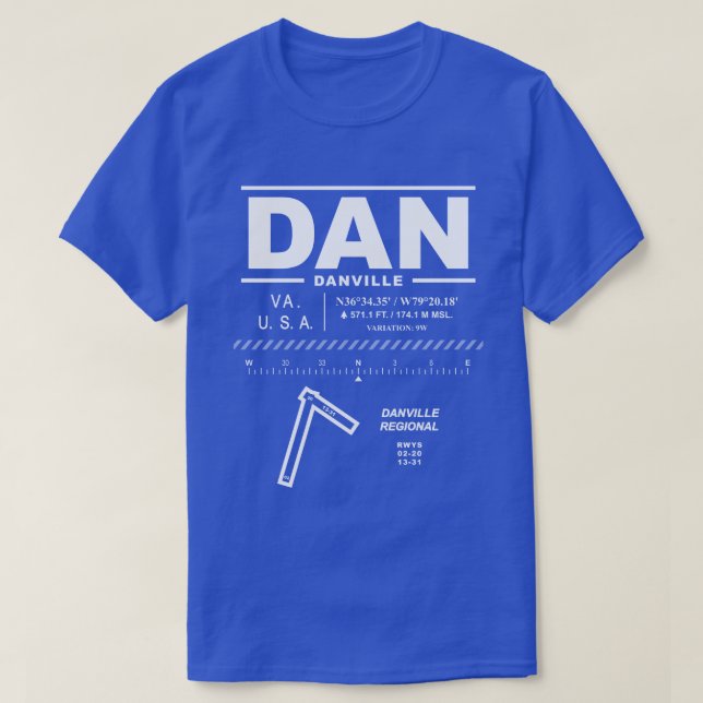Regionalflughafen Danville DAN T - Shirt (Design vorne)