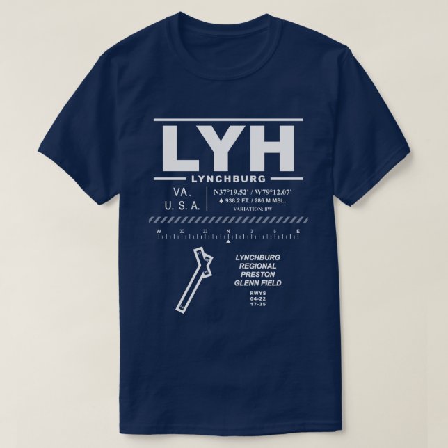 Regionalflughafen Lynchburg - LYH-T - Shirt (Design vorne)