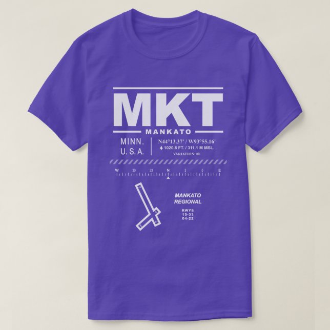 Regionalflughafen Mankato T-Shirt (Design vorne)