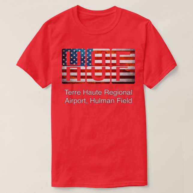 Regionalflughafen Terre Haute Hulman Field HUF T-Shirt (Design vorne)
