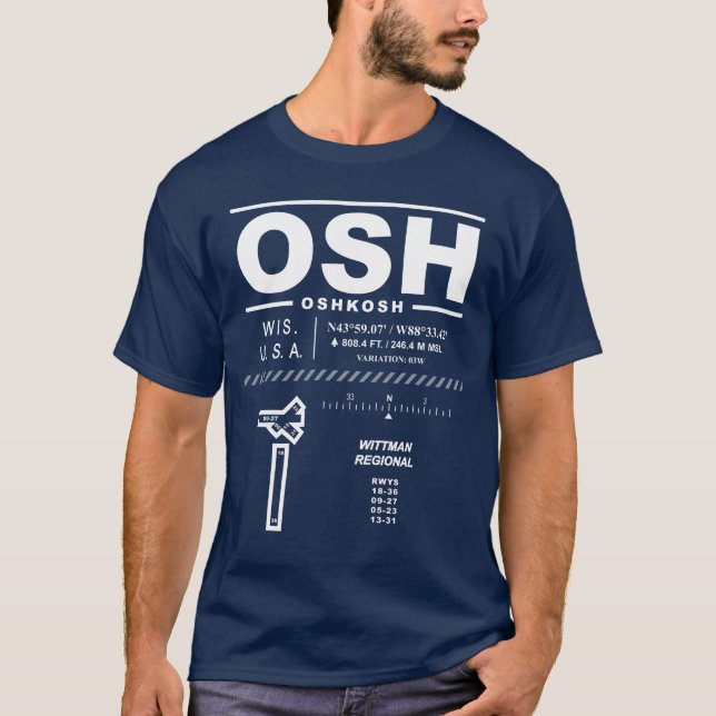 Regionalflughafen Wittman OSH T - Shirt (Vorderseite)