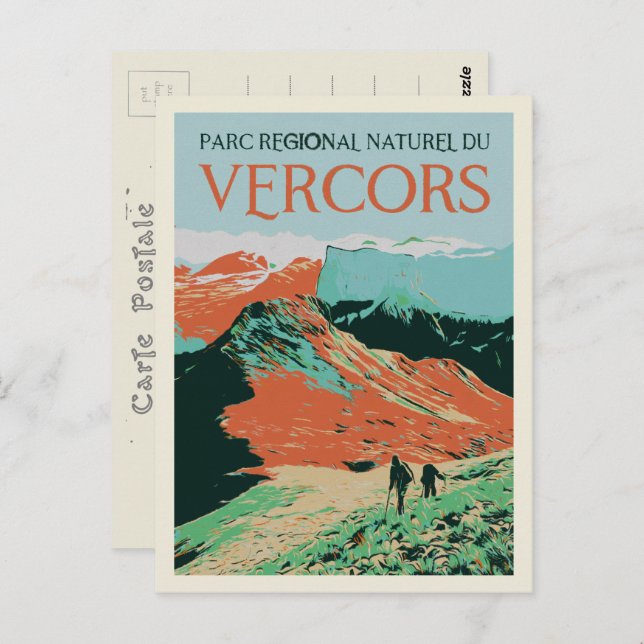 Regionalpark Vercors farbige Abbildung Frankreich Postkarte (Vorne/Hinten)