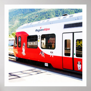 Regionalzug Alpen Poster