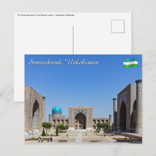 Registan-Platz - Samarkand, Usbekistan, Asien Postkarte