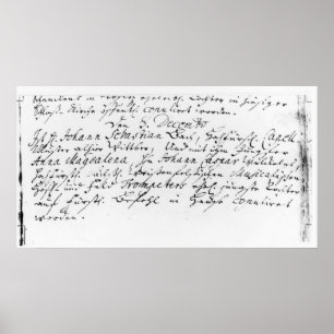 Register von Bachs Hochzeit zu Anna Poster