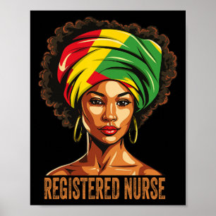Registered Nurse Afro American Black History Poster