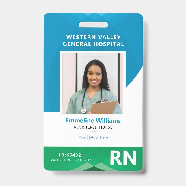 Registered Nurse Employee Foto ID Security Abzeich Ausweis (Vorderseite)