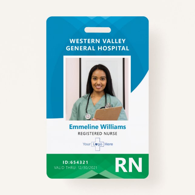 Registered Nurse Employee Foto ID Security Abzeich Ausweis (Vorderseite)