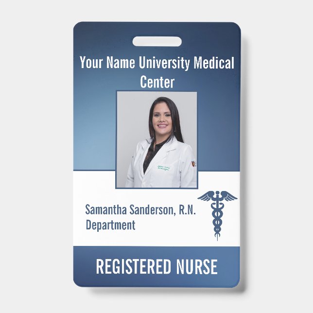 Registered Nurse Employee ID Bar Code, Name Abzeic Ausweis (Vorderseite)