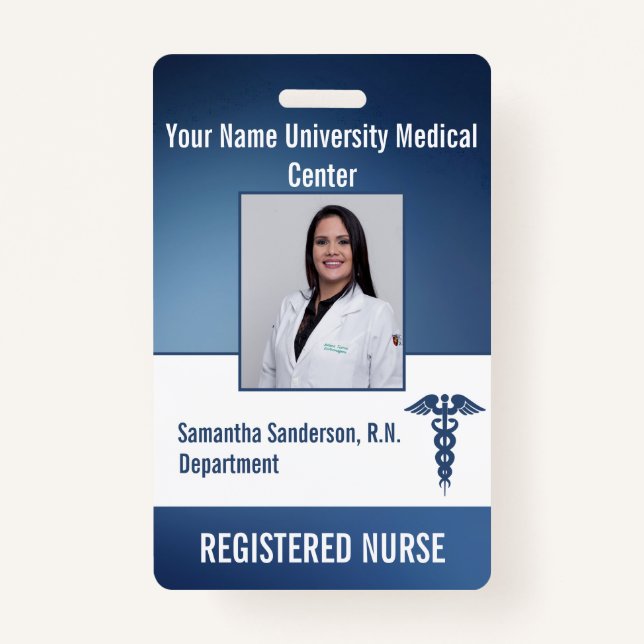 Registered Nurse Employee ID Bar Code, Name Abzeic Ausweis (Vorderseite)