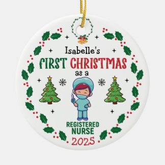 Registered Nurse First Christmas Personalisiert Tr Keramik Ornament