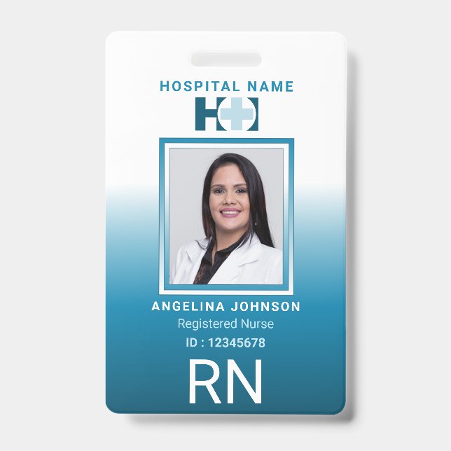Registered Nurse ID Identification Name Foto Blue Ausweis (Vorderseite)
