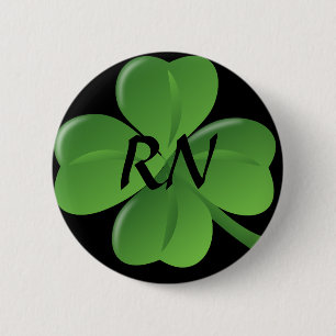 Registered Nurse Lucky Green Shamrock Button