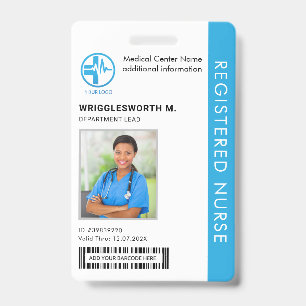 Registered Nurse Medical Center Employee Foto ID Ausweis
