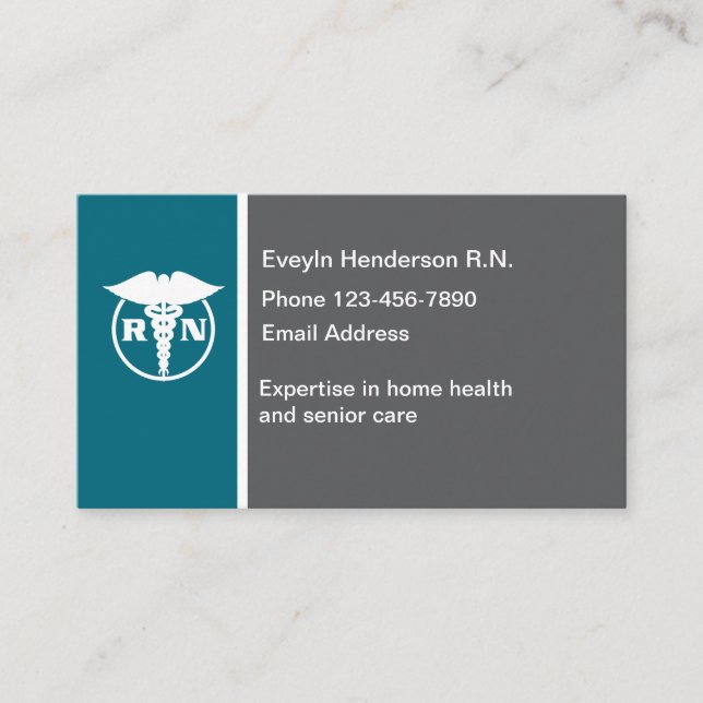 Registered Nurse Modern Unique Business Cards Visitenkarte (Vorderseite)