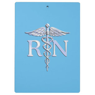 Registered Nurse RN Caduceus auf Baby Blue Decor Klemmbrett