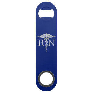Registered Nurse RN Caduceus auf Navy Blue Decor Speed Flaschenöffner